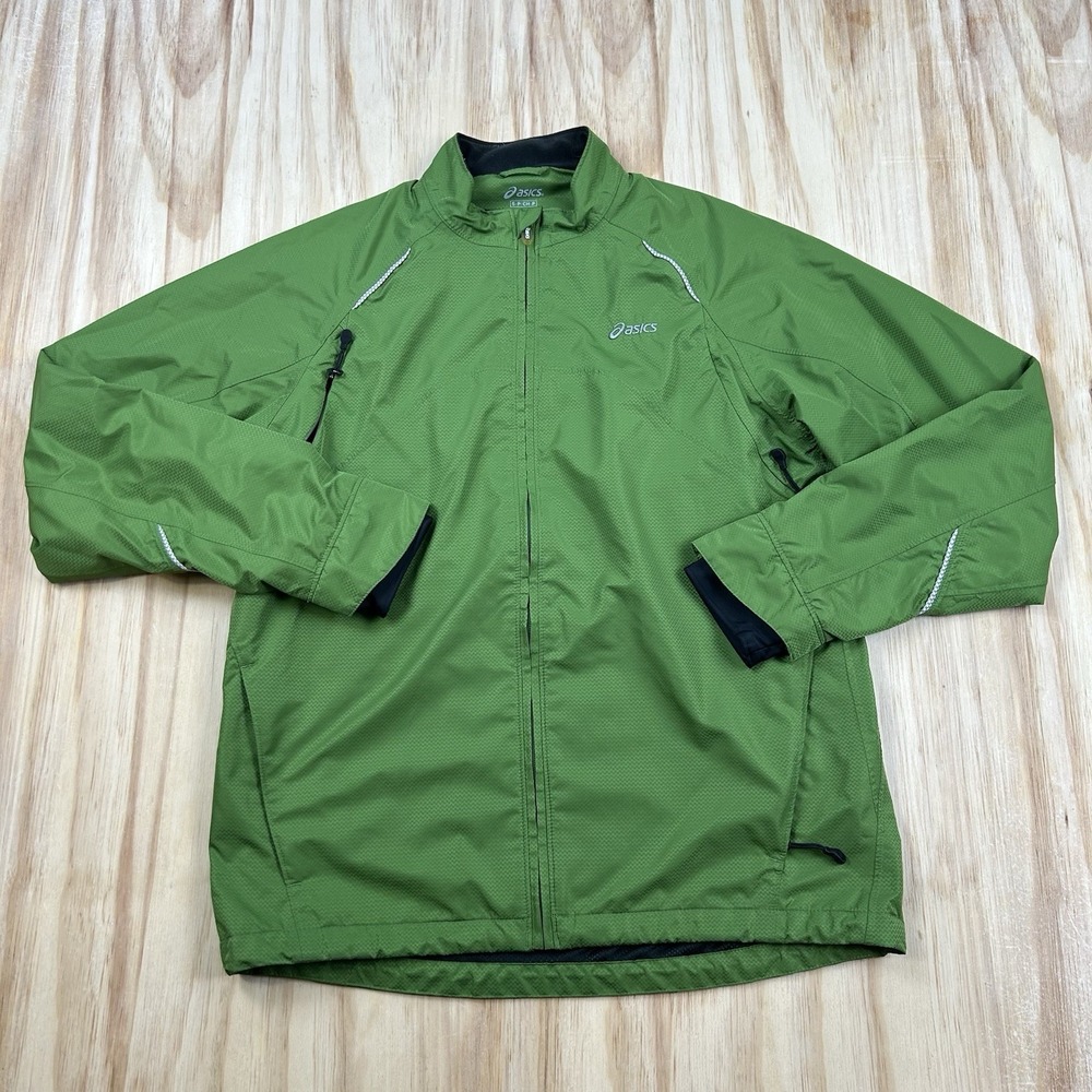 ASICS Men's Small Lime Green Performance Full Zip Athletic Running Jacket